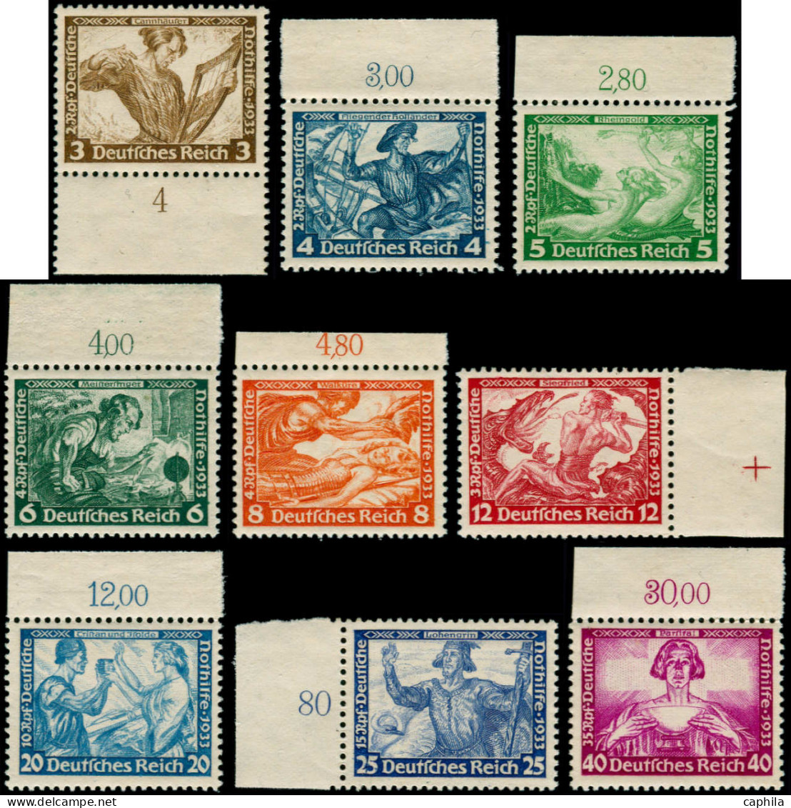 ** ALL. EMPIRE - Poste - 470/78, Complet 9 Valeurs, Bdf, TB: Série Wagner - Unused Stamps