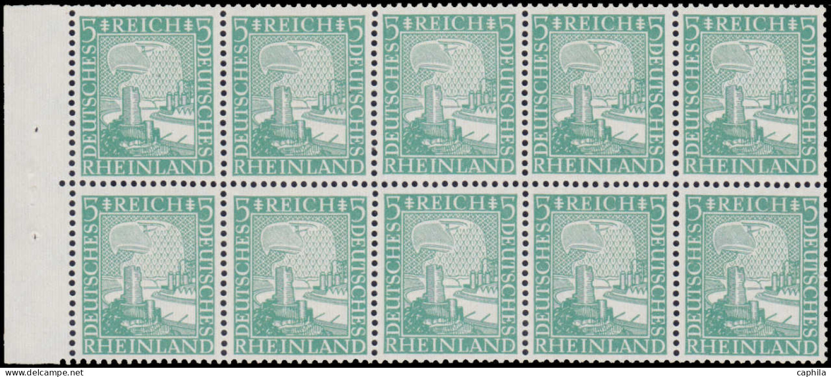 ** ALL. EMPIRE - Carnets - Michel 17 (sans agrafe), complet (1 timbre 5pf. avec un clair): Rheinland