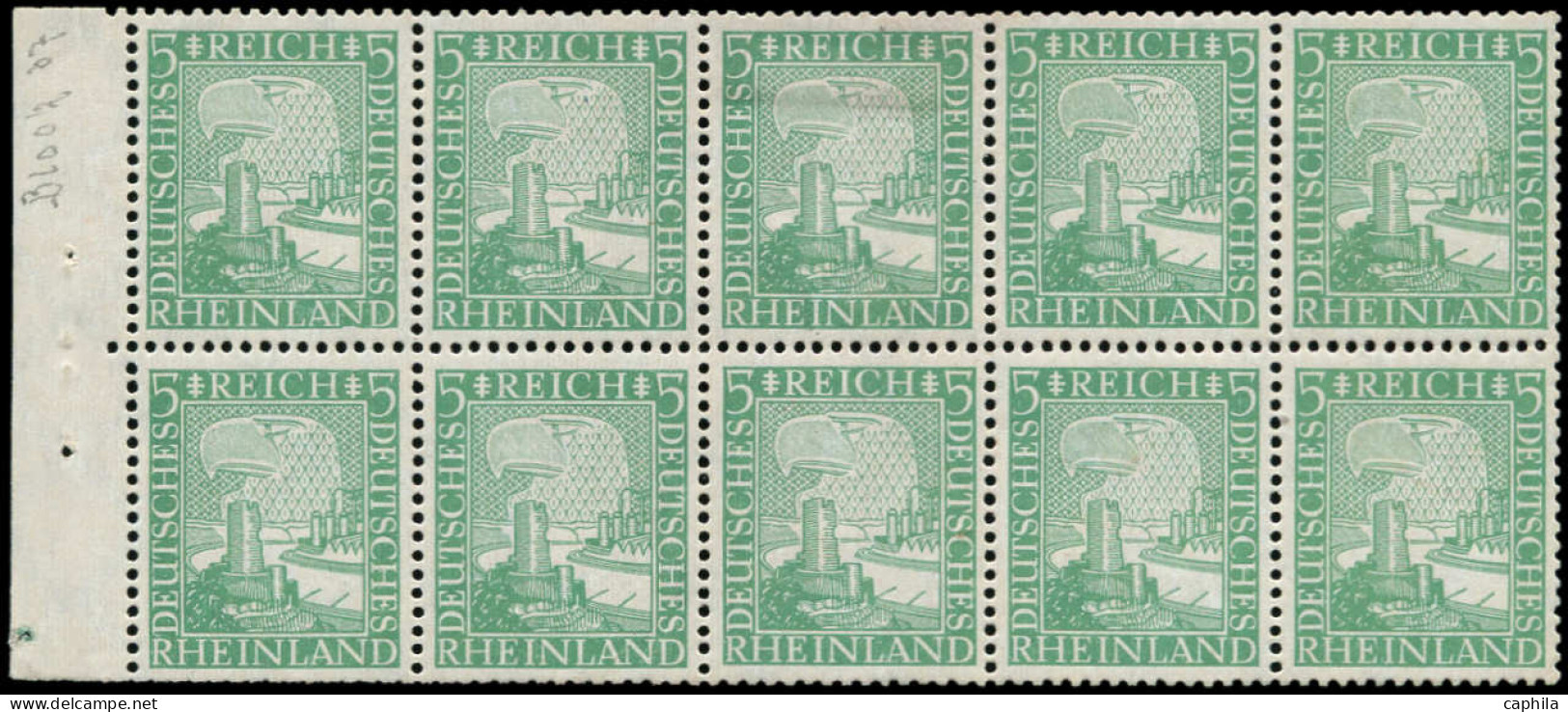 * ALL. EMPIRE - Timbres De Carnets - Michel HB 39, Feuillet De 10: 5pf. Rheinland - Sonstige & Ohne Zuordnung