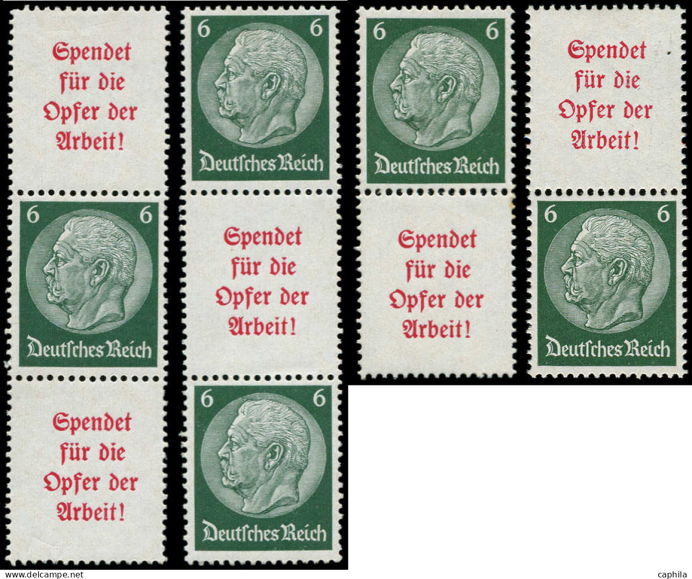 * ALL. EMPIRE - Timbres De Carnets - Michel S.123/26, Complet, 4 Combinaisons: 6pf. Hindenburg - Sonstige & Ohne Zuordnung