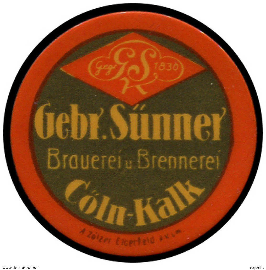 CEL ALL. EMPIRE - Timbres Monnaie - 119, Celluloïd, 5pf. Germania Brun: "Gebi Sunner - Braverei" (Bière) - Other & Unclassified