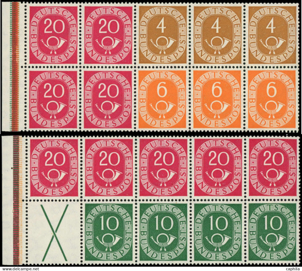 ** ALLEMAGNE BUNDESPOST - Timbres De Carnets - Michel H BI 1/2, 2 Blocs De Carnets Complets: Cor De Poste - Autres