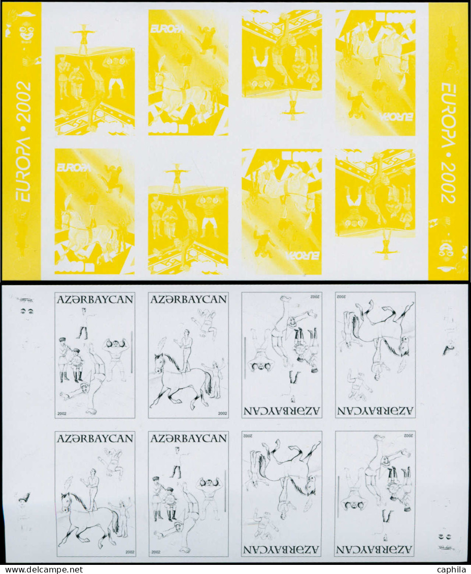 ESS AZERBAIDJAN - Poste - C 431a, 6 Feuillets De 2 Blocs De 4 De Carnet Tête-bêche (non émis) En Essais De Couleurs: Eur - Azerbaidjan