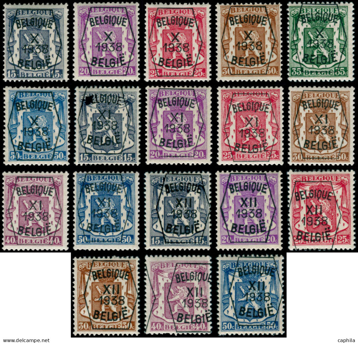 ** BELGIQUE - Préoblitérés - Cob 303/404, Complet: 1938 - Typografisch 1936-51 (Klein Staatswapen)