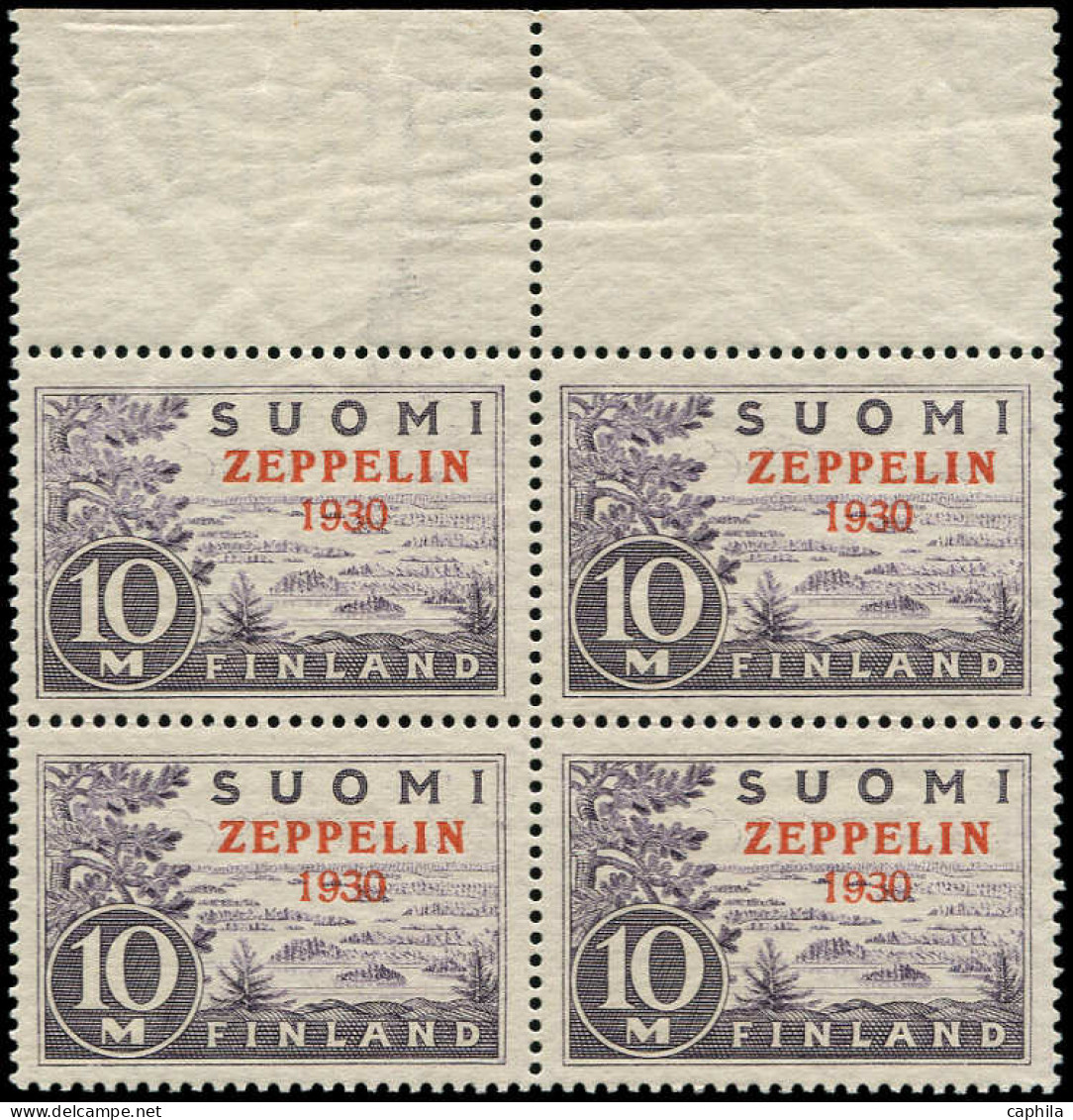** FINLANDE - Poste Aérienne - 1, Bloc De 4, Bdf: 10m. Zeppelin 1930 - Autres & Non Classés