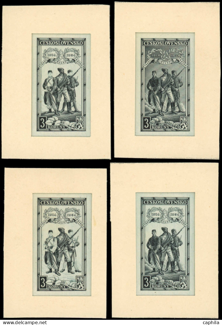 EPA TCHECOSLOVAQUIE - Poste - 288, Exceptionnelle Série De 4 épreuves D'artiste En Noir (états I-II-II+ Définitif): Légi - Sonstige & Ohne Zuordnung