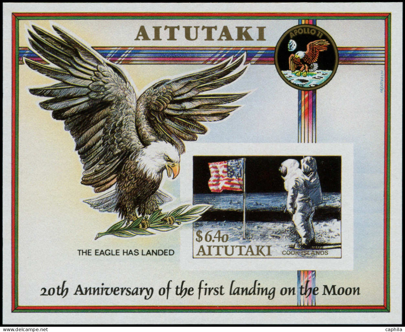 ** AITUTAKI - Blocs Feuillets - 73, Non Dentelé (tirage 150): Apollo XI - Aitutaki