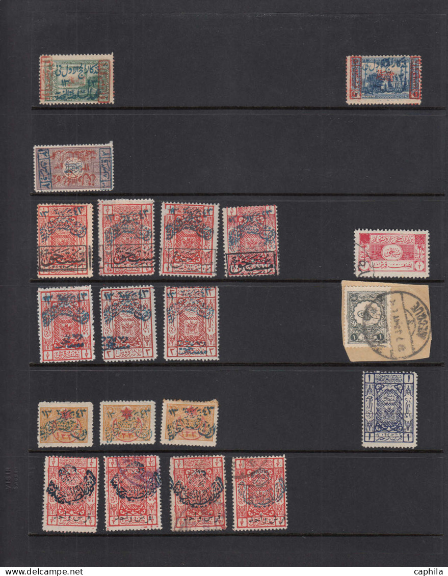 * ARABIE SAOUD. NEDJED - Poste - Nedjed 1925/26, collection spécialisée, par multiples avec nombreuses variétés (2 pages