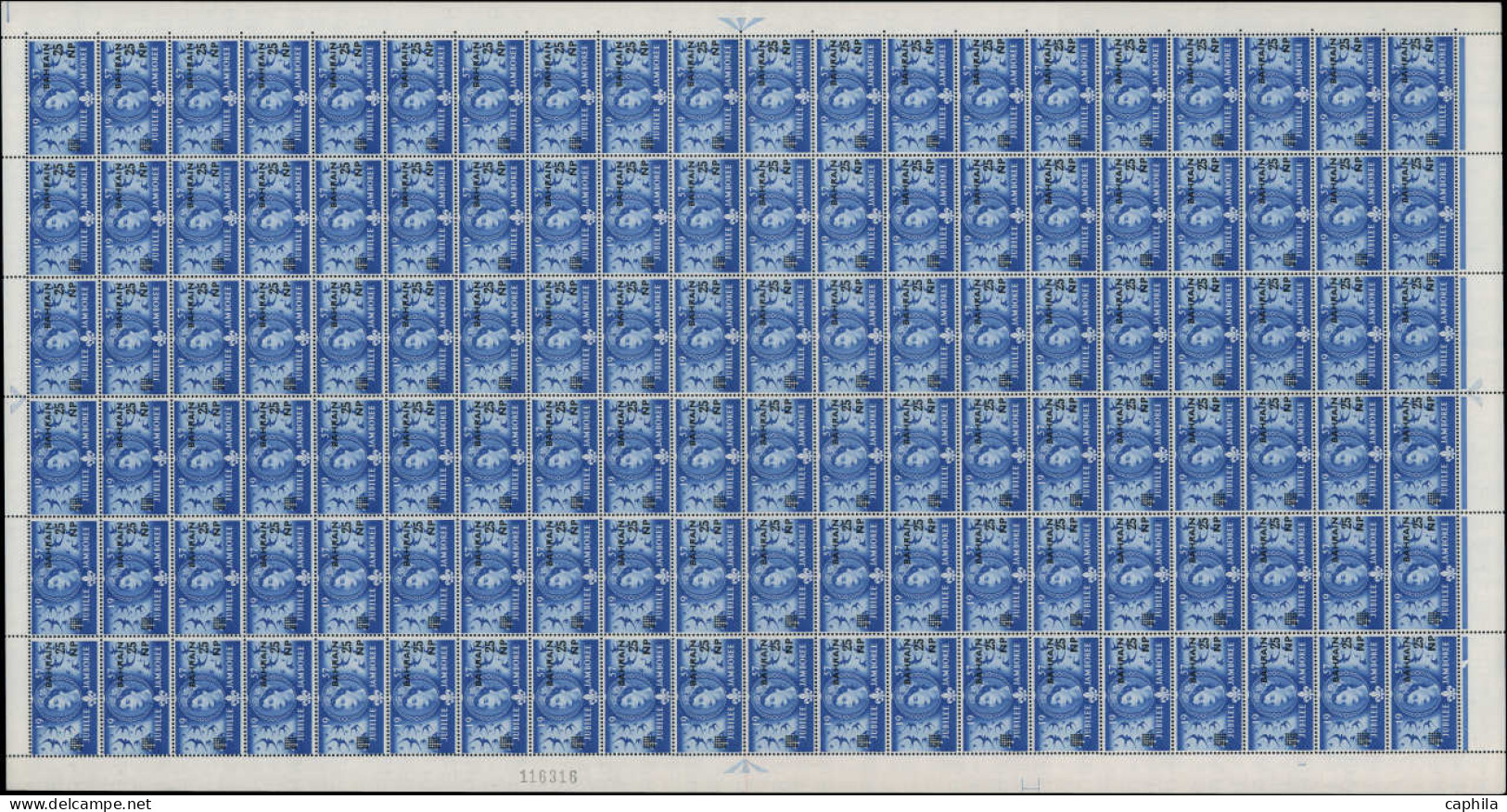 ** BAHRAIN - Poste - 107/109, 3 Feuilles Complètes De 100: Baden Powell - Bahrain (1965-...)