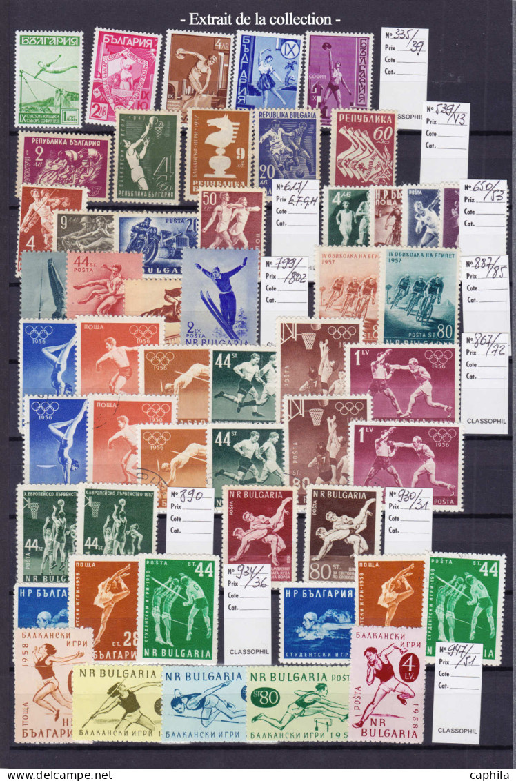 LOT Sports - Lots & Collections - Collection en 3 albums, timbres neufs ** et oblitérés