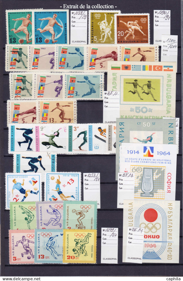 LOT Sports - Lots & Collections - Collection en 3 albums, timbres neufs ** et oblitérés