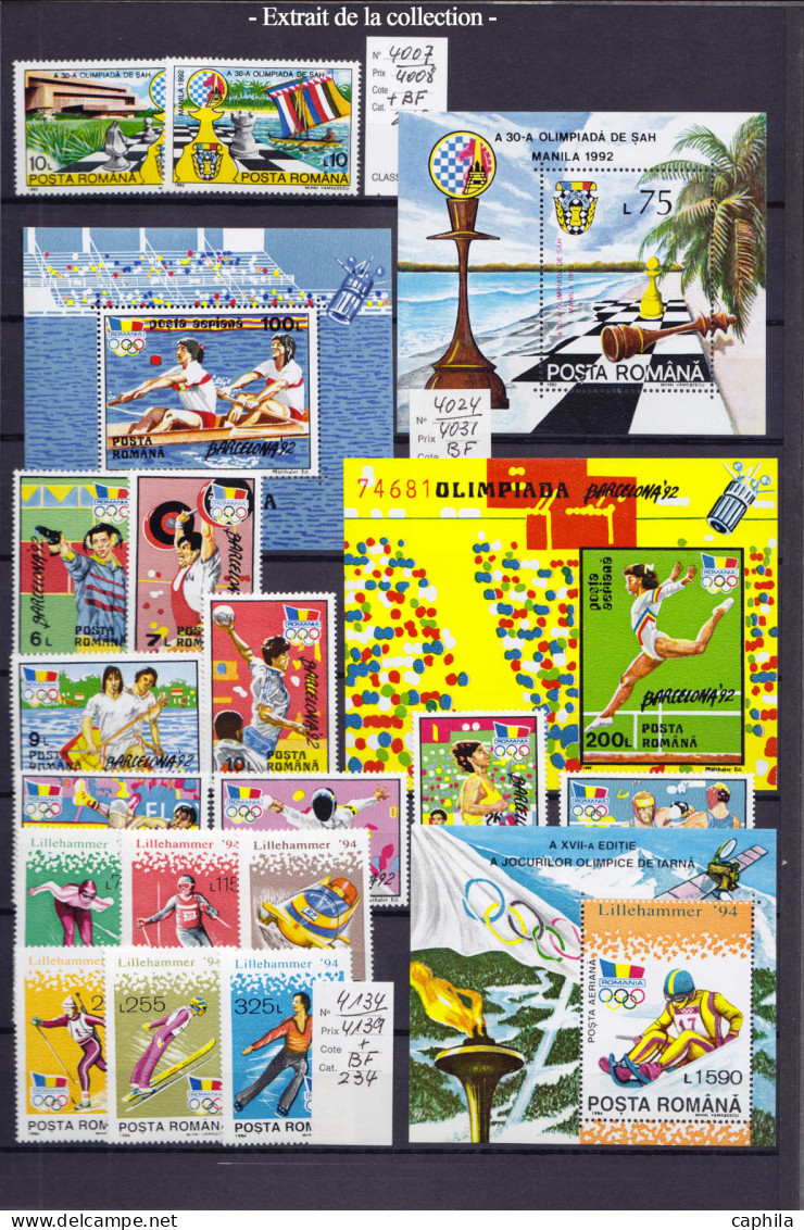 LOT Sports - Lots & Collections - Collection en 3 albums, timbres neufs ** et oblitérés