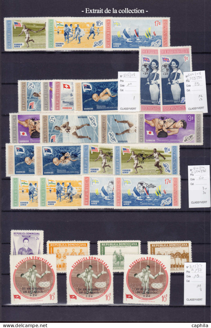 LOT Sports - Lots & Collections - Collection en 3 albums, timbres neufs ** et oblitérés