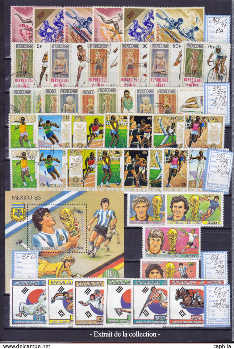 LOT Sports - Lots & Collections - Collection en 3 albums, timbres neufs ** et oblitérés