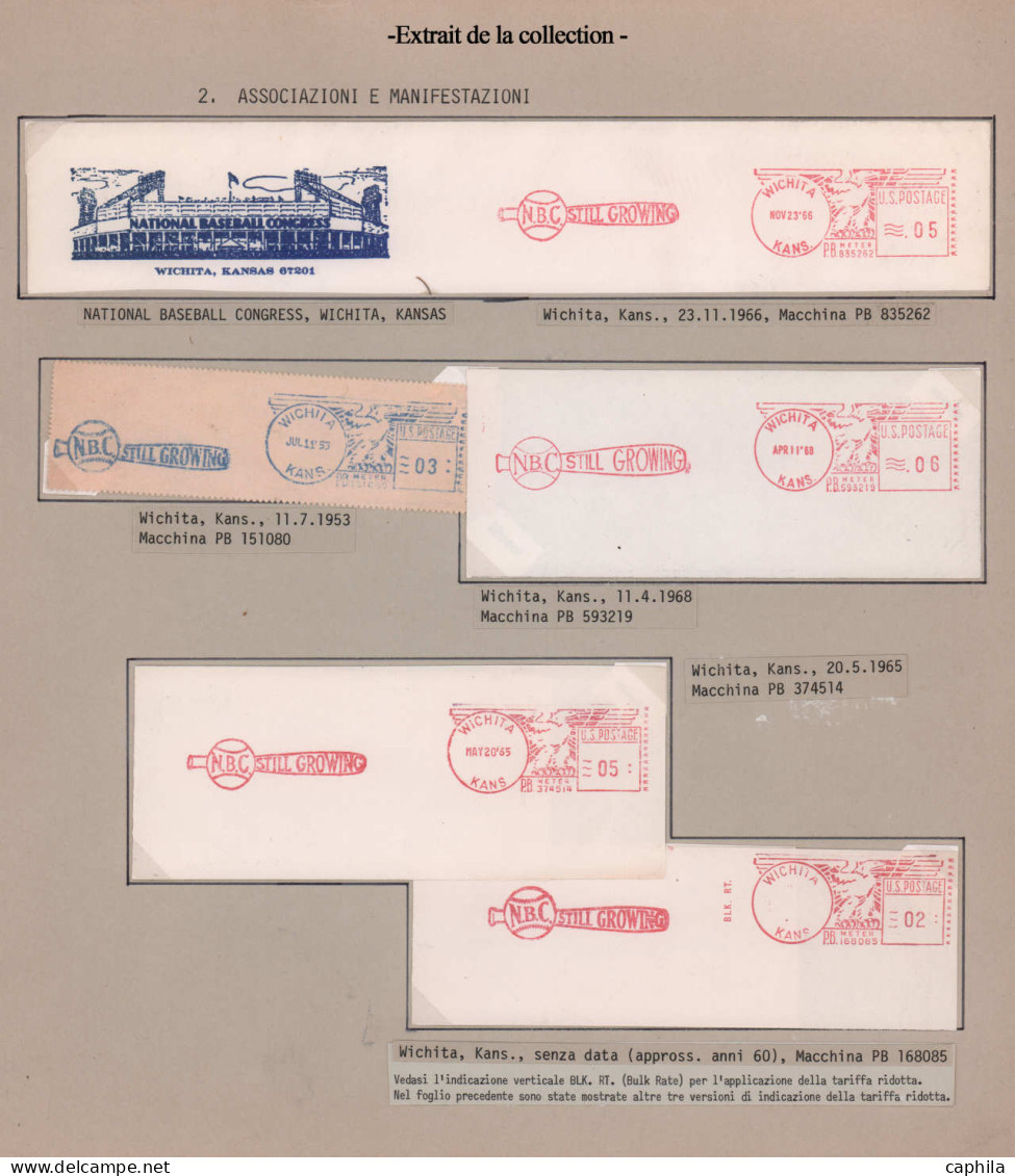 EMA Baseball & Cricket - Poste - Un album contenant plus de 200 enveloppes ou fragments avec EMA du monde entier (1941/2