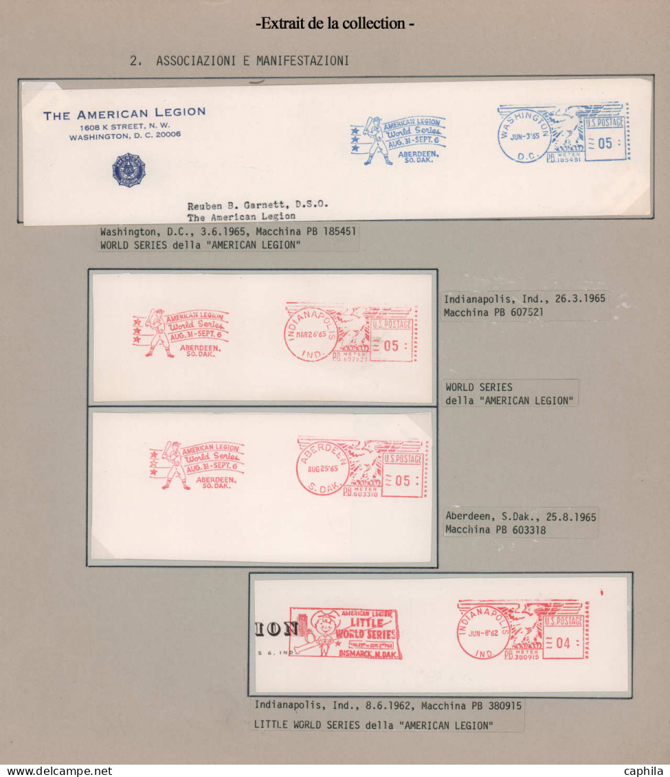 EMA Baseball & Cricket - Poste - Un album contenant plus de 200 enveloppes ou fragments avec EMA du monde entier (1941/2