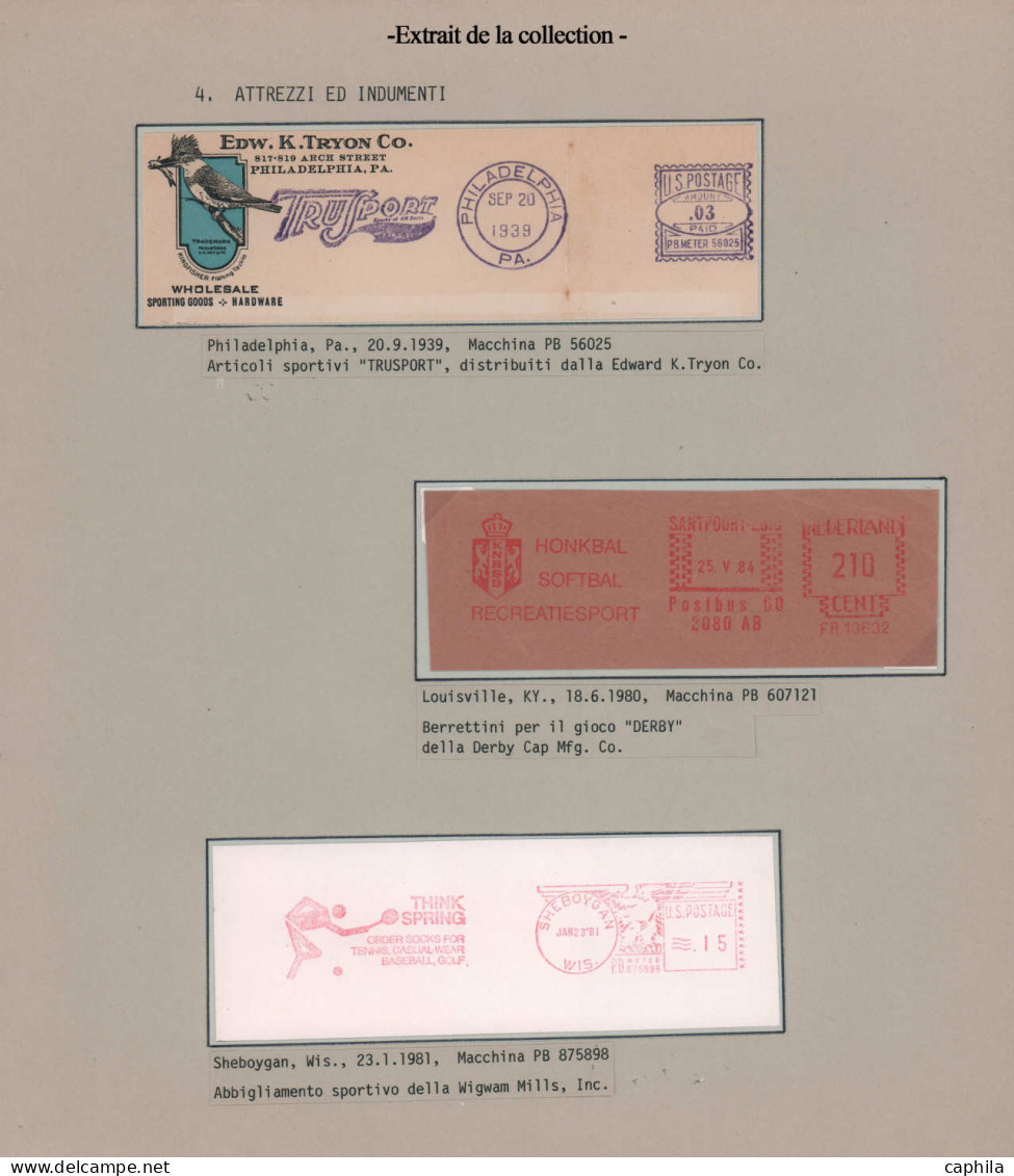 EMA Baseball & Cricket - Poste - Un album contenant plus de 200 enveloppes ou fragments avec EMA du monde entier (1941/2