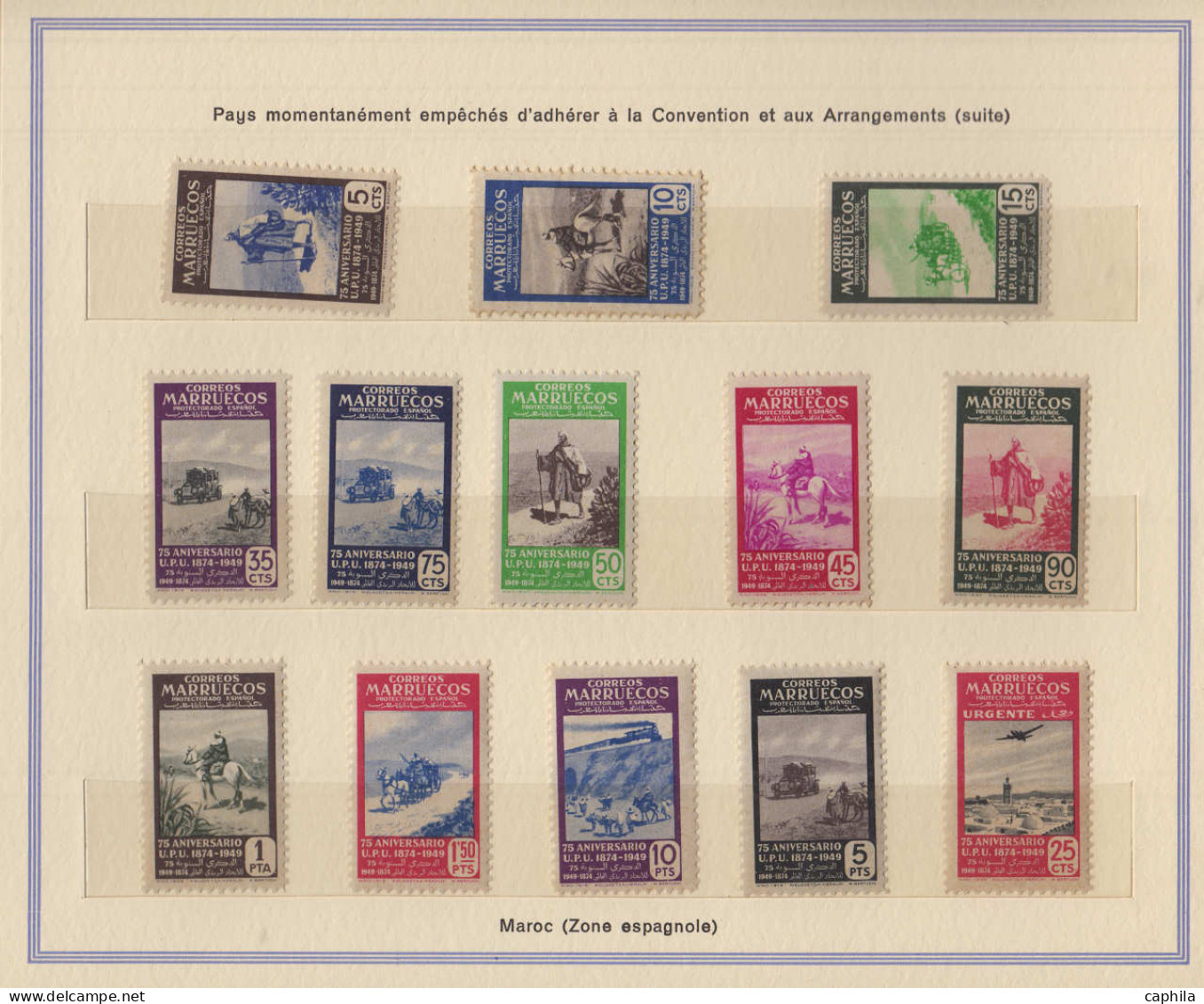 N U.P.U - Lots & Collections - Album du Bureau International de l'UPU, majorité ** (certains collés), forte cote