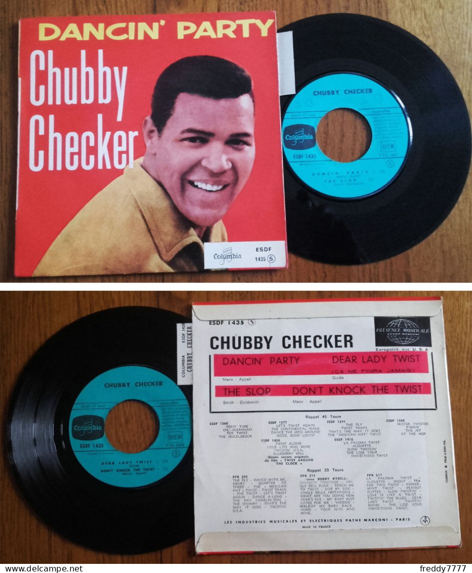 RARE French EP 45t RPM BIEM (7") CHUBBY CHECKER «Dancin' Party» (Lang, 1962) - Verzameluitgaven