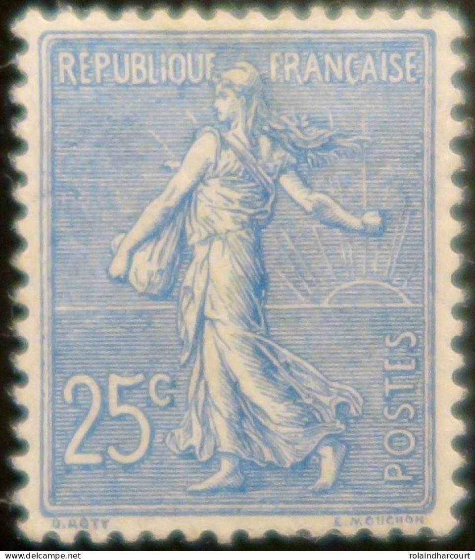 R1491/114 - 1903 - TYPE SEMEUSE LIGNEE - N°132d NEUF** LUXE - SUPERBE VARIETE >>> Impression RECTO VERSO (signé) - Unused Stamps