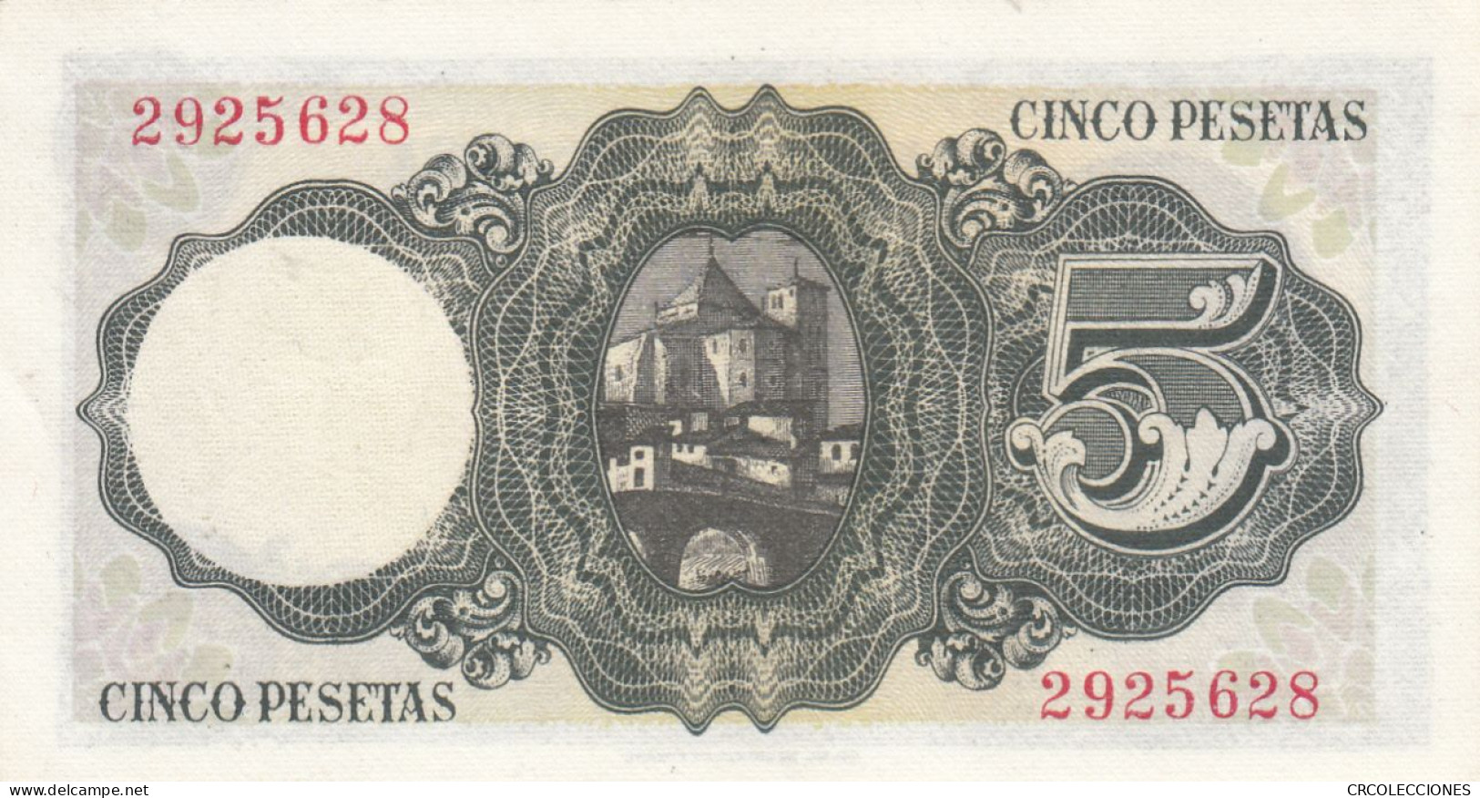 CRBS0897 BILLETE ESPAÑA 5 PESETAS 1951 SIN SERIE SIN CIRCULAR - 5 Peseten