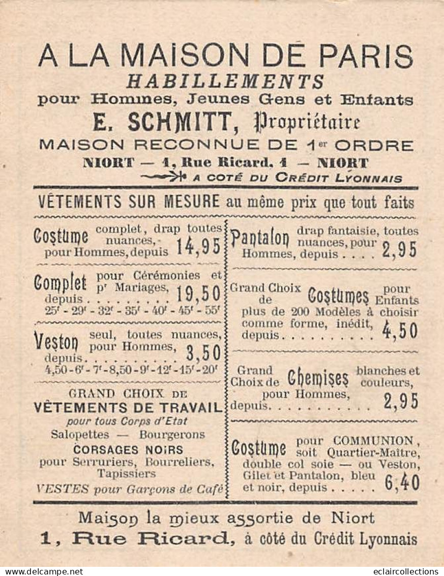 Image        49     Devinette  .Maison De Paris  Niort.  Gentihomme. N'oubliez Pas Le Vieillard ?  11x8.5    (voir Scan) - Sonstige & Ohne Zuordnung