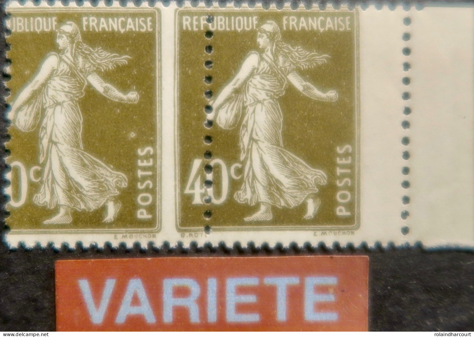 R1118/204 - 1924/1926 - TYPE SEMEUSE CAMEE - (PAIRE) - N°193 (I) NEUFS** BdF - SUPERBE VARIETE >>> Piquage à Cheval - Unused Stamps