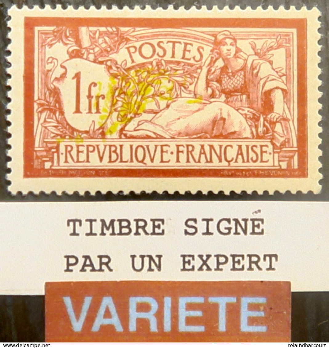 R2269/139 - 1900 - TYPE MERSON - N°121 NEUF* LUXE - SUPERBE VARIETE >>> Centre Déplacé >>> Signé BRUN Expert - Unused Stamps