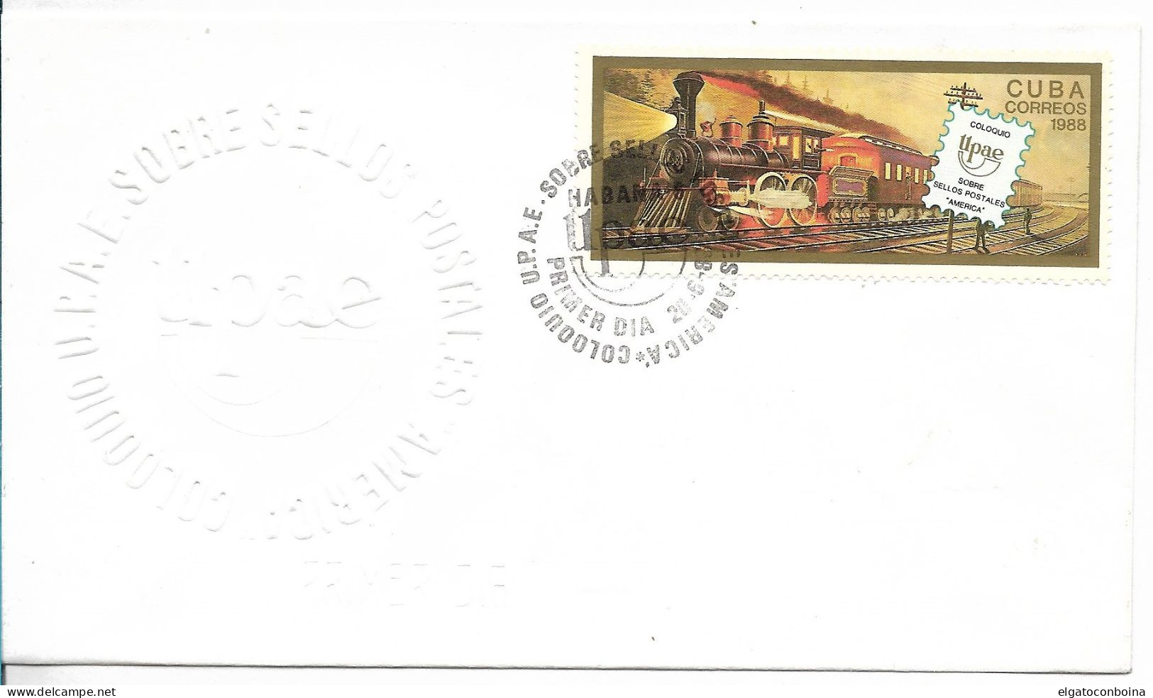 CUBA 1988 UPAE CONFERENCE 1 VALUE ON FIRST DAY COVER DECORATED RELIEF FDC - FDC