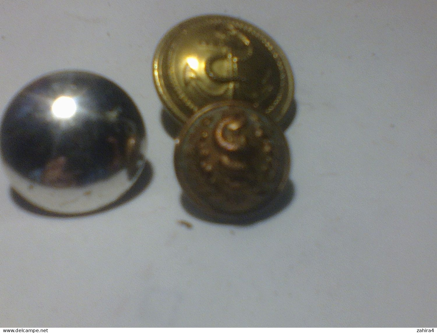 3 Boutons Petit Lauriers Serpent Grand Ancre Marine 3e Polis Dos Ancre TW & W Grenade Serpent Nasserv Alep Sirie 3z GJF - Buttons