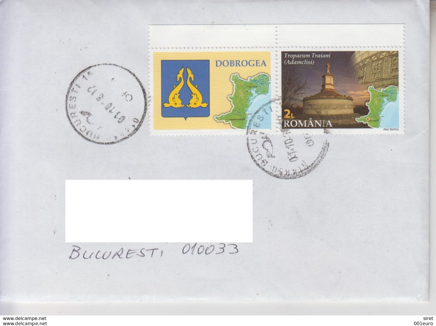 ROMAN MONUMENT & MAP, 1 Used Stamp ROMANIA On Circulated Cover #651476809 - Registered Shipping! - Covers & Documents