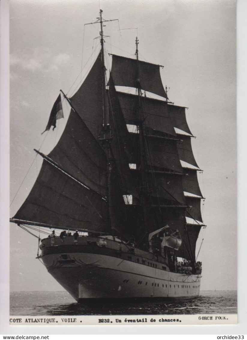 CPSM Côte Atlantique - Voile - Un éventail De Chances - Gorch Fock (très Beau Plan) - Voiliers