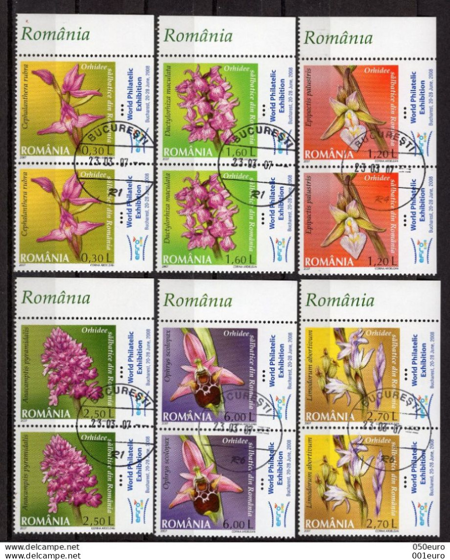 ROMANIA 200: WILD ORCHIDS 2 Used Sets - Stamps & Margins #1759238293 - Registered Shipping! - Gebraucht