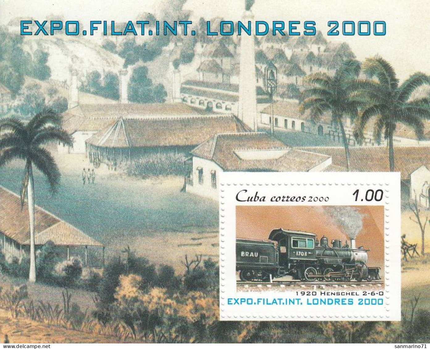 CUBA Block 158,unused,trains - Blocs-feuillets
