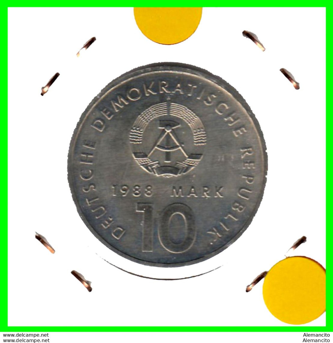 GERMANY DDR ) REPUBLICA DEMOCRATICA DE ALEMANIA AÑO 1988  MONEDA DE 10.00-DM KM- 125 (: EAST GERMAN SPORTAUSSCHUSS ) - 10 Marcos