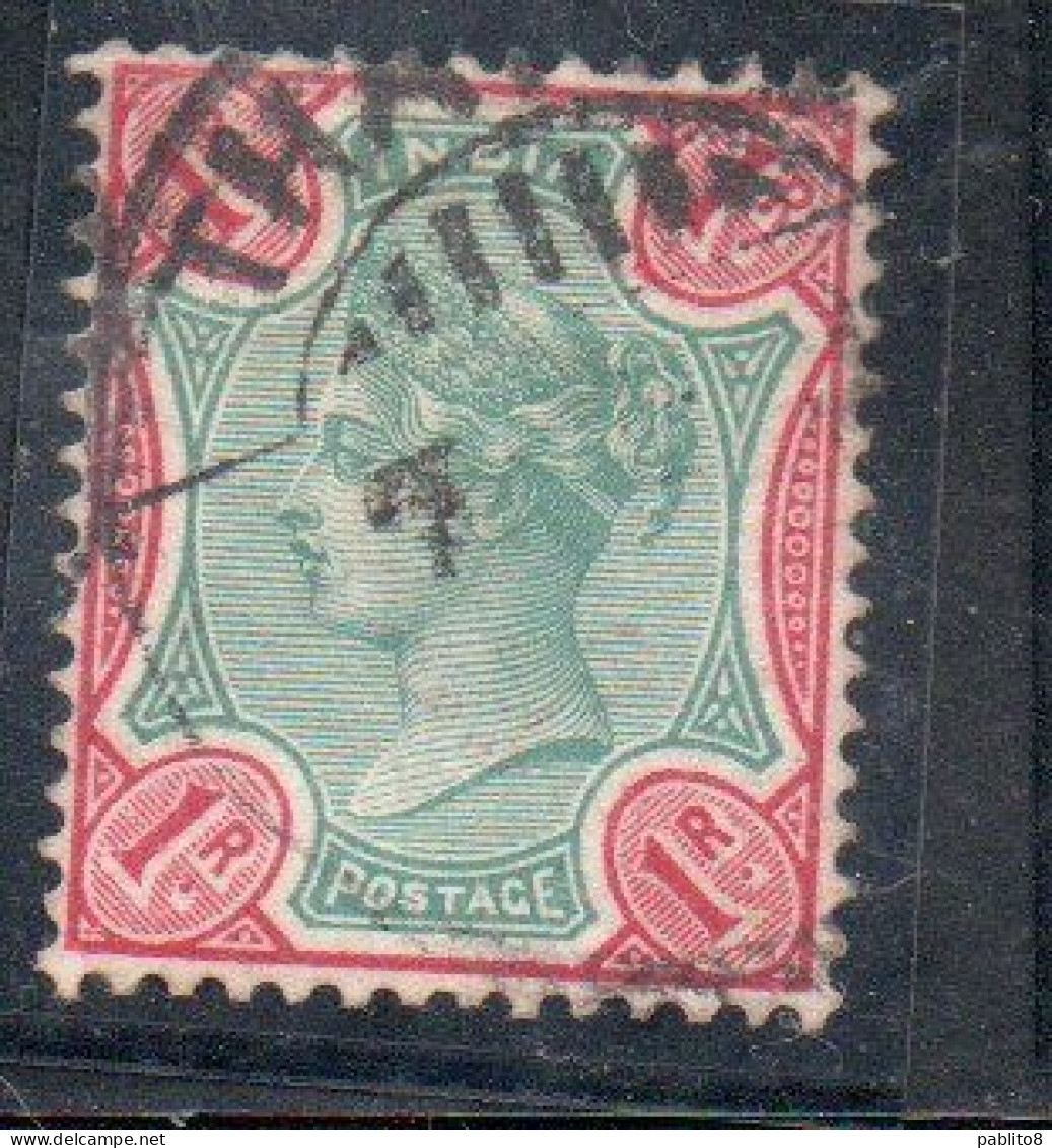 INDIA INDE 1892 QUEEN VICTORIA 1r USED USATO OBLITERE' - 1882-1901 Keizerrijk