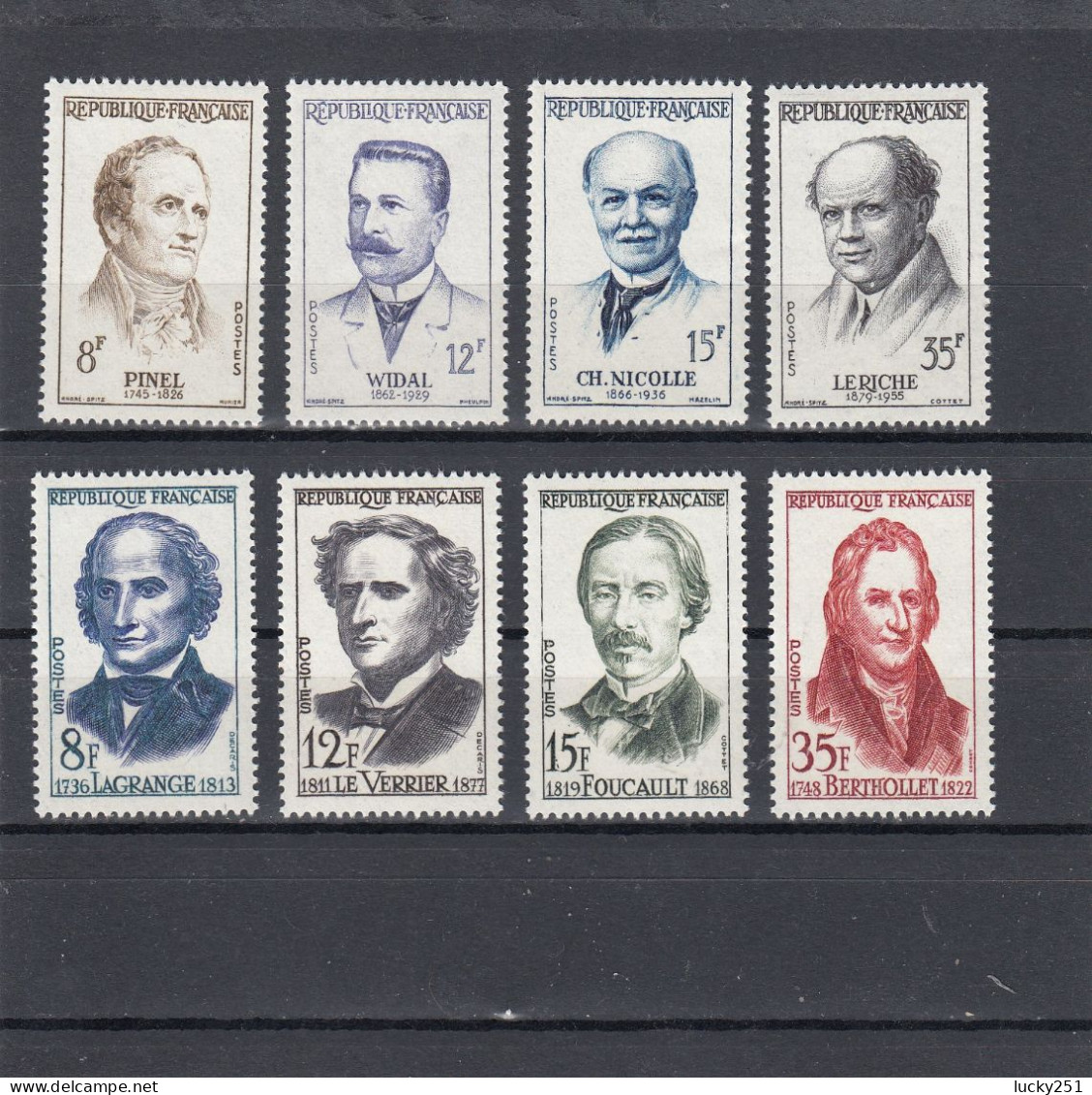 France - Année 1958 -  Neuf** - N°YT 1142/49** - Grands Médecins Et Grands Savants - Unused Stamps