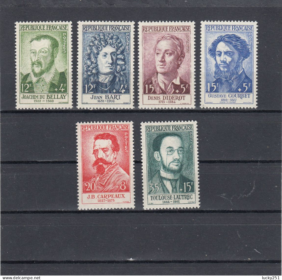 France - Année 1958 -  Neuf** - N°YT 1166/71** - Célébrités - Nuevos