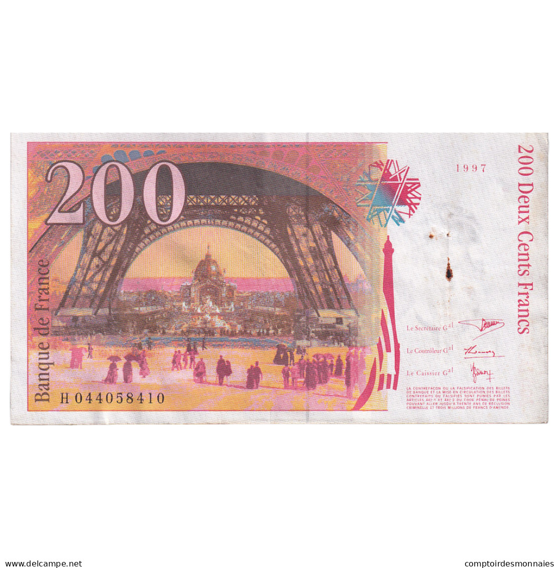 France, 200 Francs, Eiffel, 1996, H044058410, TTB, Fayette:75.4a, KM:159b - 200 F 1995-1999 ''Eiffel''