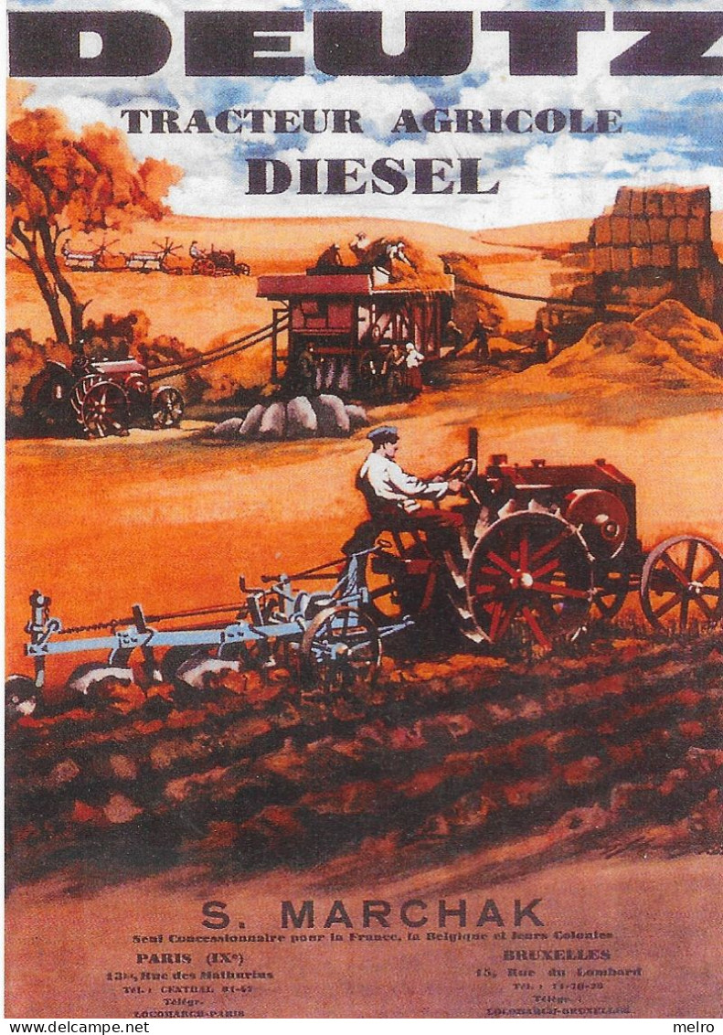 CPSM -Matériel Agricole DEUTZ Tracteur Agricole DIESEL S.MARCHAK CENTENAIRE éditions - Trattori