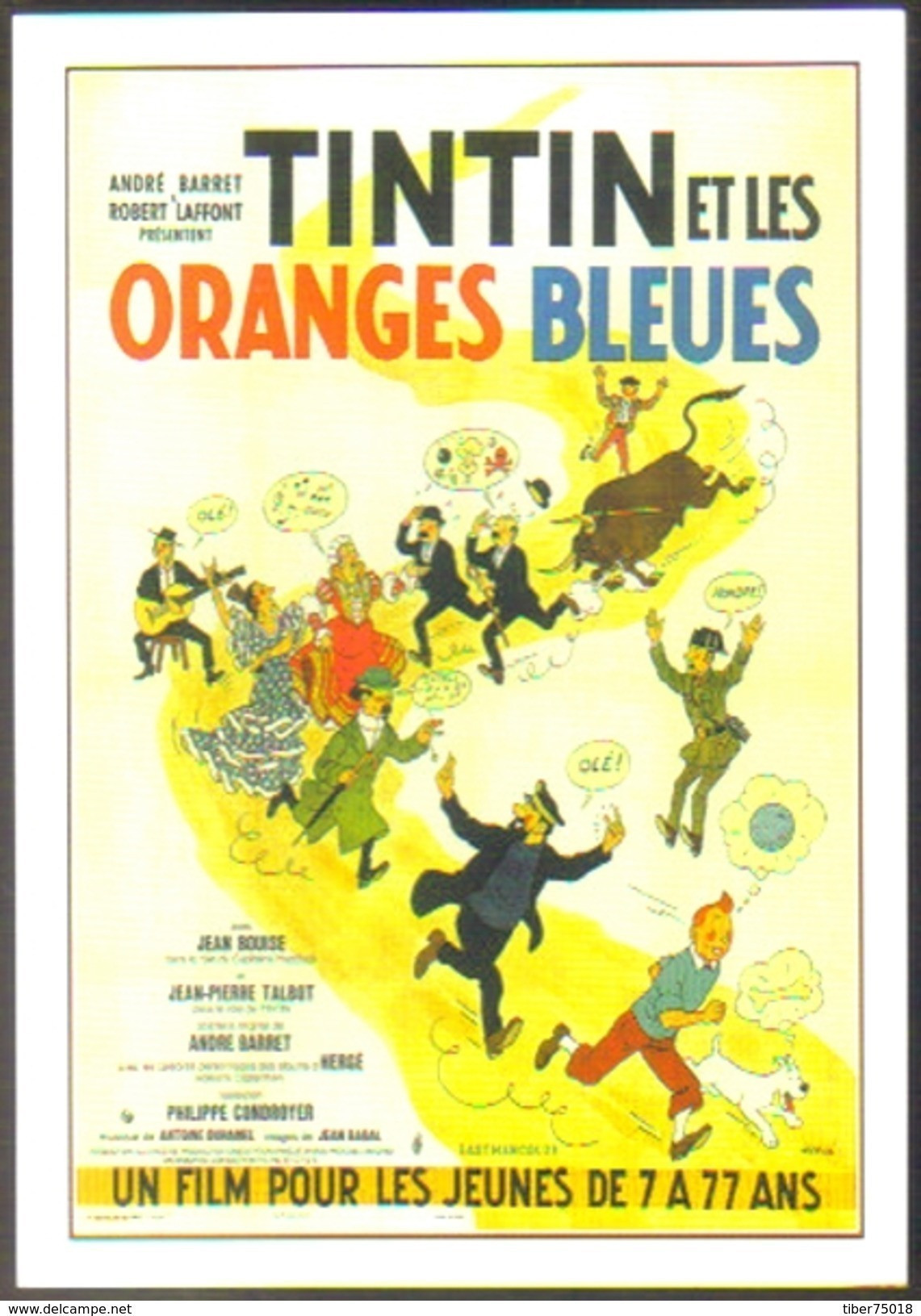 Carte Postale : Tintin Et Les Oranges Bleues (film - Cinéma - Affiche) Illustration : Hergé - Hergé
