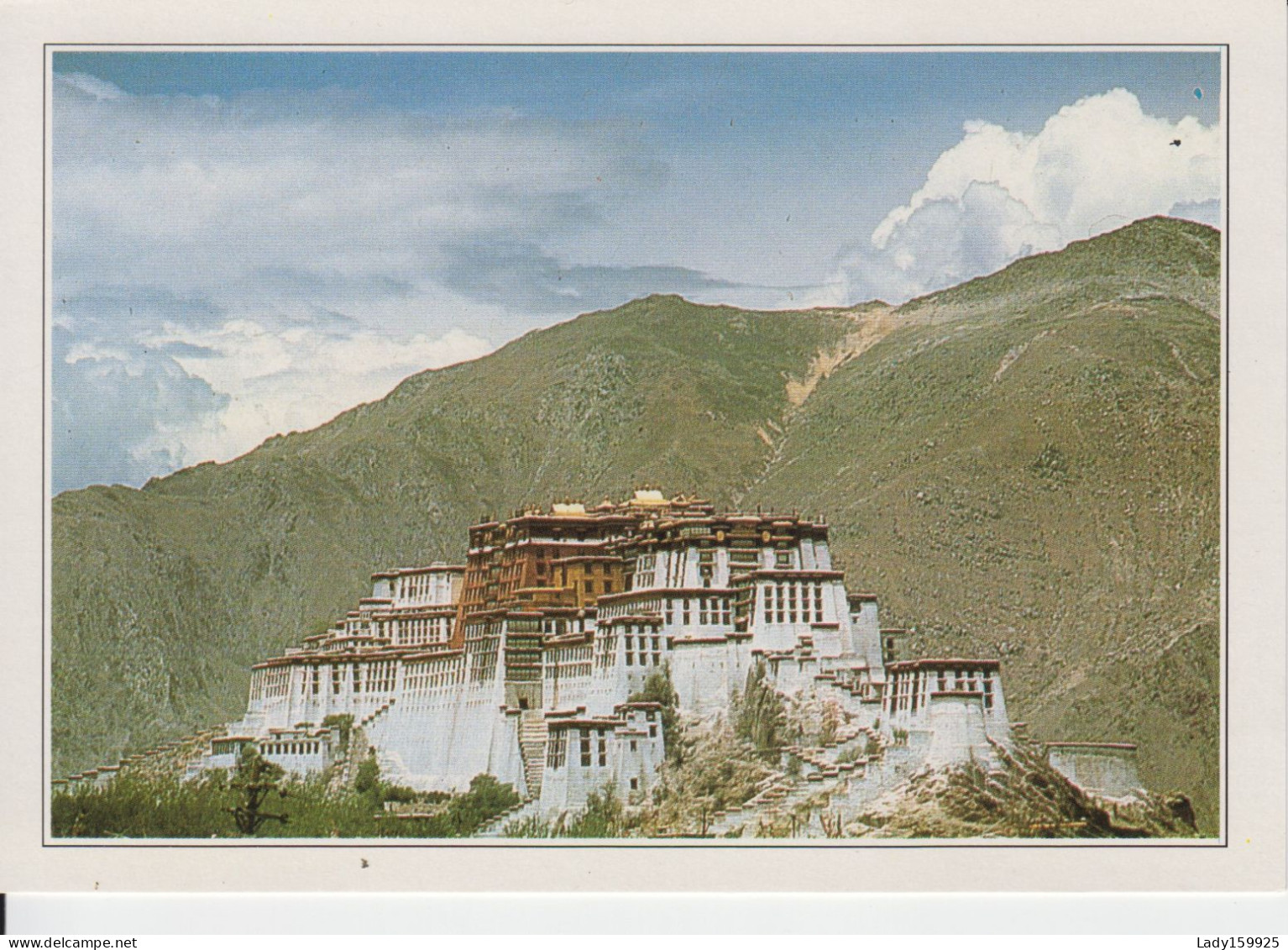 Tibet Le Potala  Bâtiment De 13 étages  Aujourd'hui Un Musée Sommet Palais-Rouge Tombes Dalaï-lamas CPM 2 Sc - Tíbet