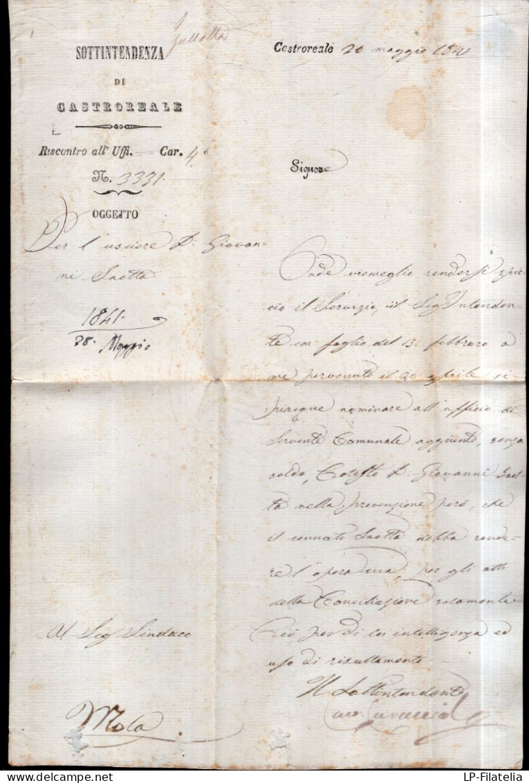 Italia - 1841 - Castoreale - Lettera - Precursor - Ref.It200 - Sicilia