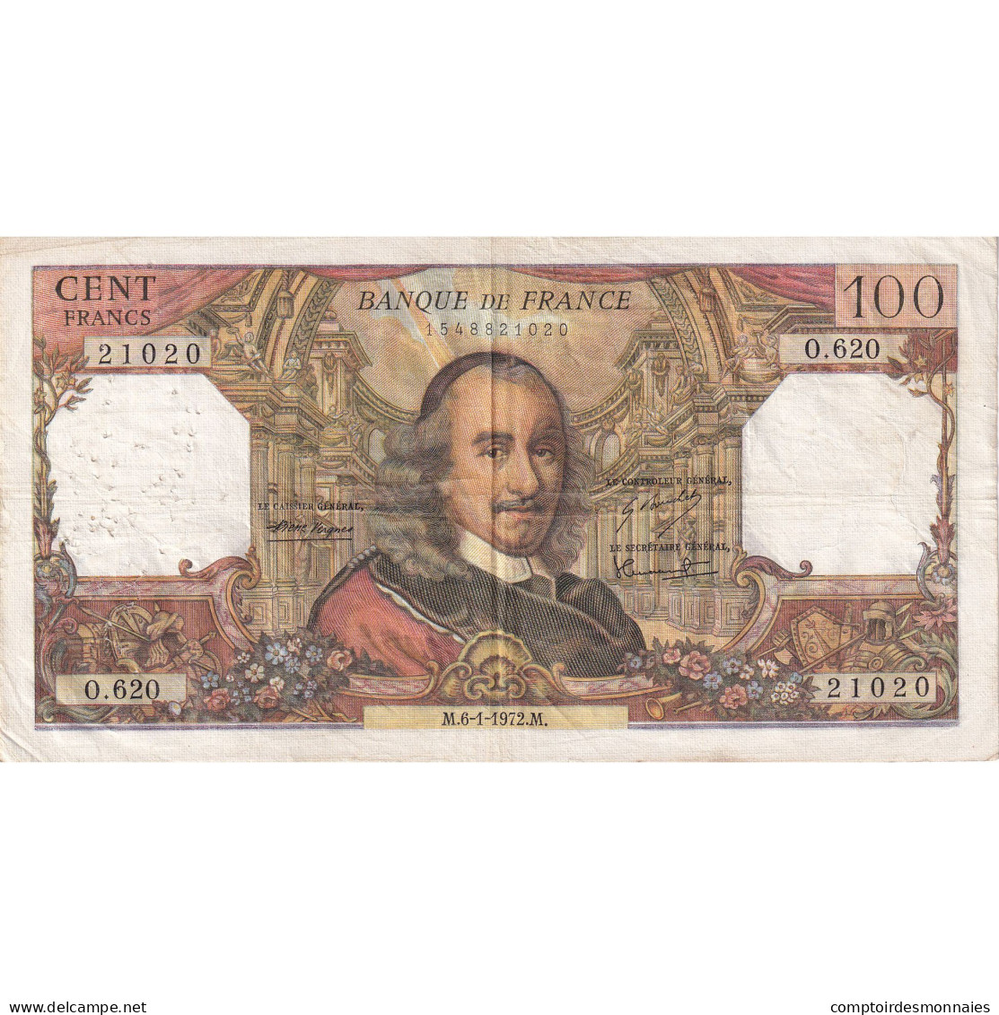 France, 100 Francs, Corneille, 1972, O.620, TTB, Fayette:65.38, KM:149d - 100 F 1964-1979 ''Corneille''