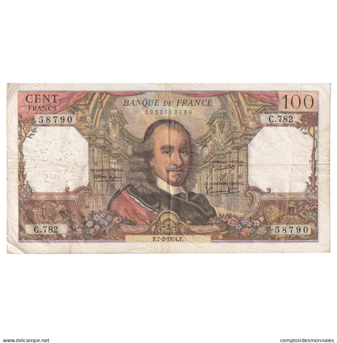 France, 100 Francs, Corneille, 1974, C.782, TTB, Fayette:65.45, KM:149d - 100 F 1964-1979 ''Corneille''