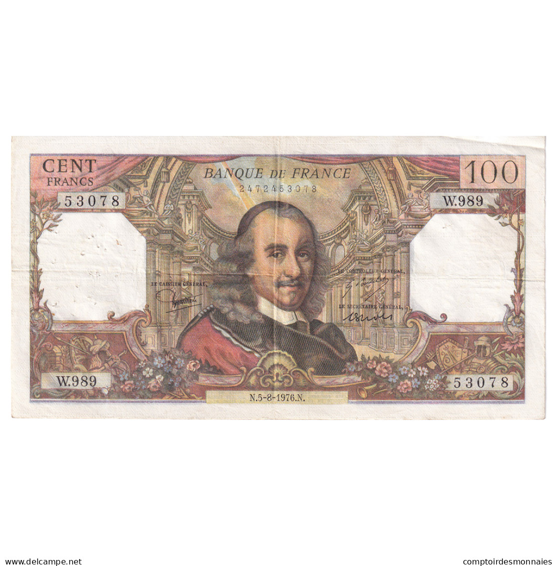 France, 100 Francs, Corneille, 1976, W.989, TTB, Fayette:65.54, KM:149f - 100 F 1964-1979 ''Corneille''