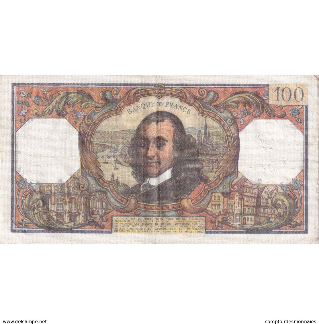 France, 100 Francs, Corneille, 1975, B.839, TTB, Fayette:65.48, KM:149e - 100 F 1964-1979 ''Corneille''