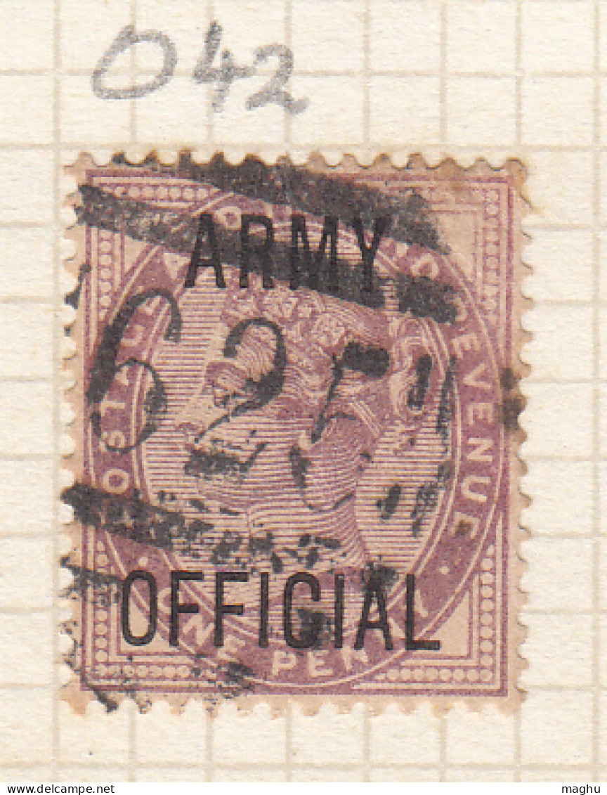 Clear Cancellation Postmark, Great Britian Army Official, 1d SGO43? , QV Used 1896 ? - Officials