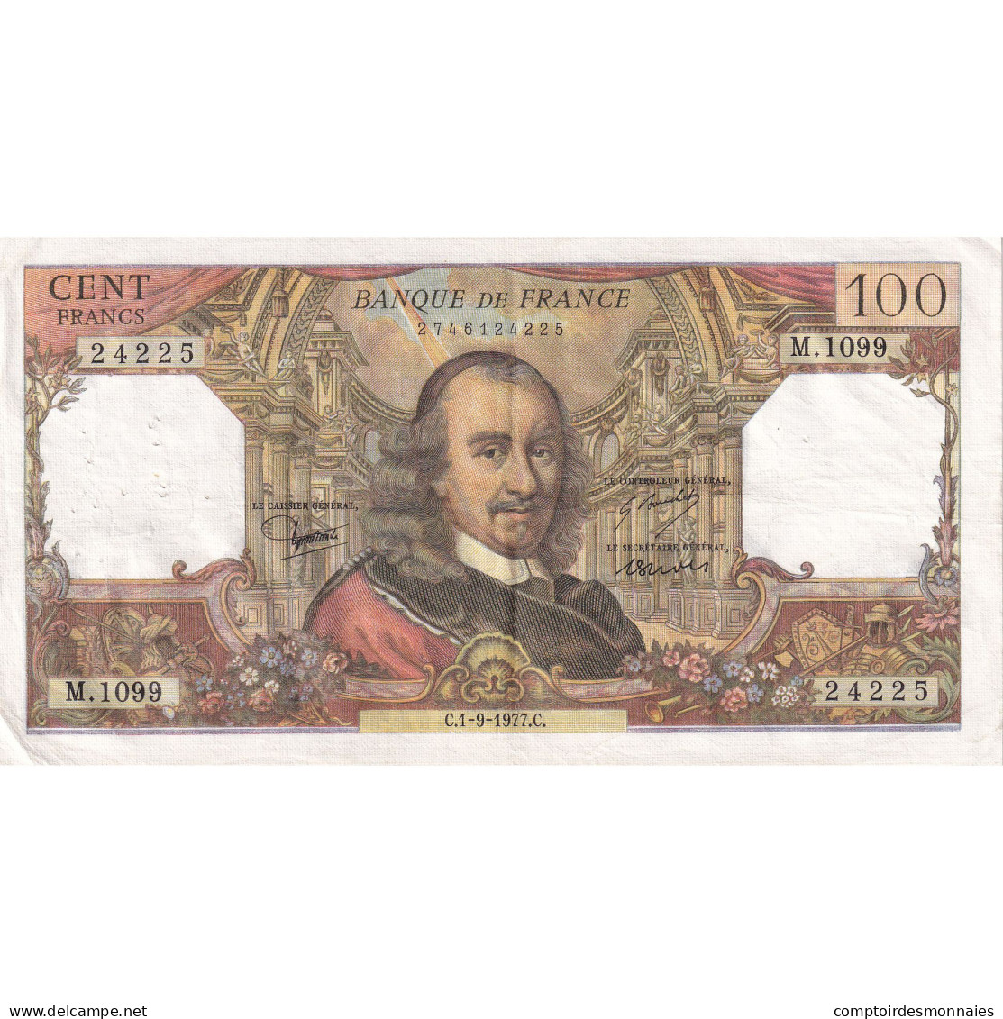 France, 100 Francs, Corneille, 1977, M.1099, TTB, Fayette:65.59, KM:149f - 100 F 1964-1979 ''Corneille''