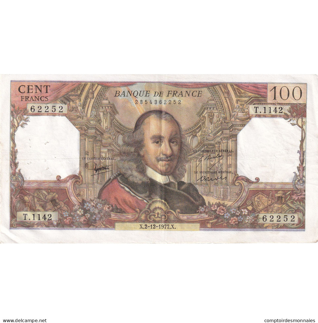 France, 100 Francs, Corneille, 1977, T.1142, TTB, Fayette:65.60, KM:149f - 100 F 1964-1979 ''Corneille''